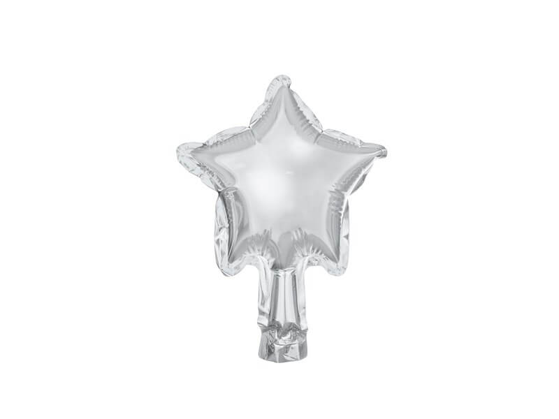 Ballon Étoile - Mylar métallisé - Argent - 12cm (lot de 25)