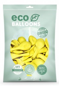 Lot de 100 Ballons de Baudruche Biodégradable Jaunes