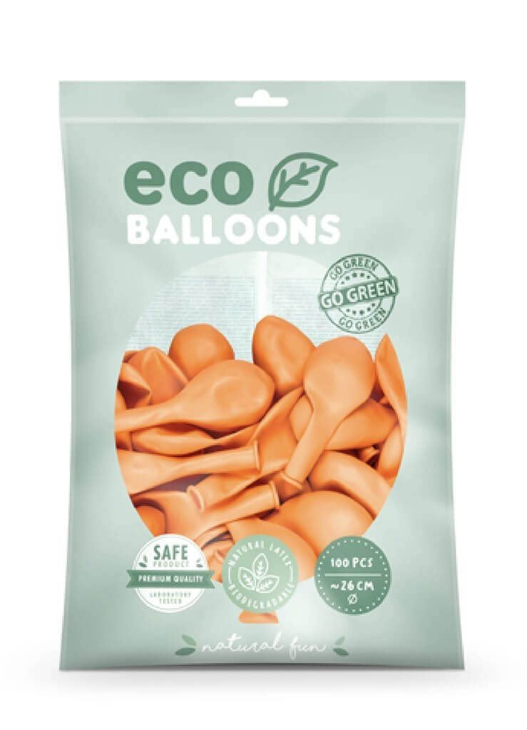 Lot de 100 Ballons de Baudruche Pastel Biodégradables Pêche