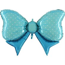 Ballon Noeud papillon à pois Bleu 109cm