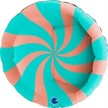 Ballon Aluminium Sucette Or Rose et Turquoise 46cm
