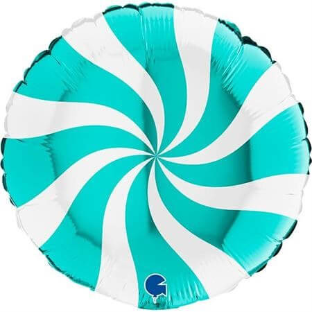 Ballon Aluminium Sucette Blanc et Turquoise 46cm