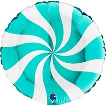 Ballon Aluminium Sucette Blanc et Turquoise 46cm