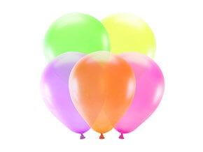 Lot de 5 Ballons Néon Fluos 
