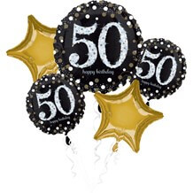 Bouquet de 5 ballons Birthday 50 ans 