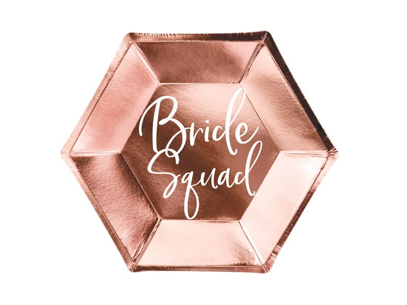 Assiette en papier BRIDE SQUAD Or Rose  (Lot de 6) 