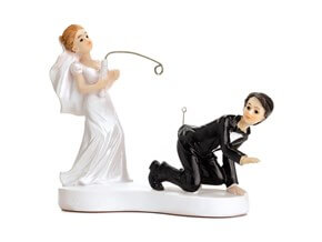Figurine mariage couple avec canne à pêche 