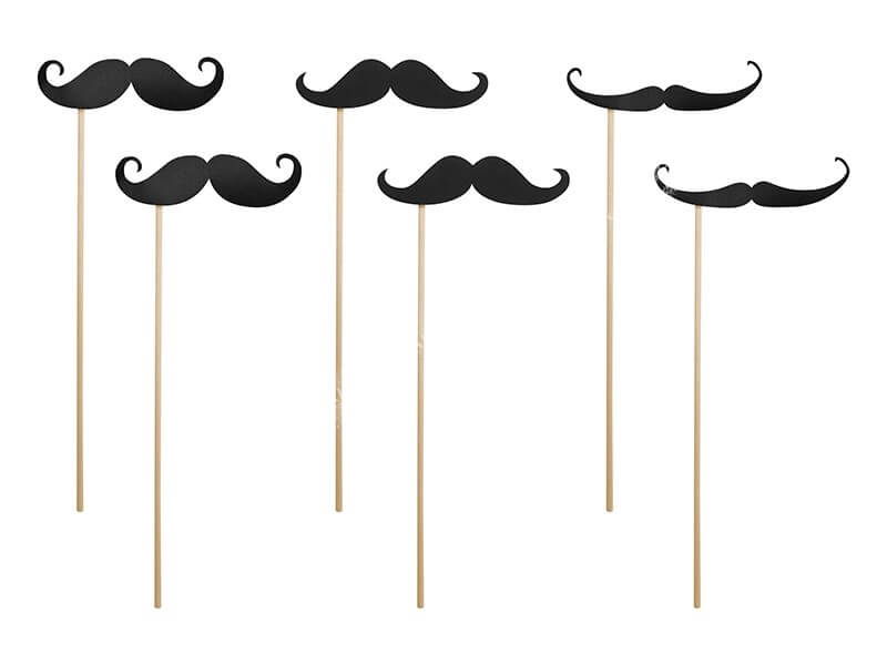 Lot de 6 Props Moustache