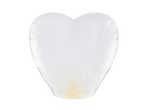 Lanternes volantes blanches forme coeur XL 