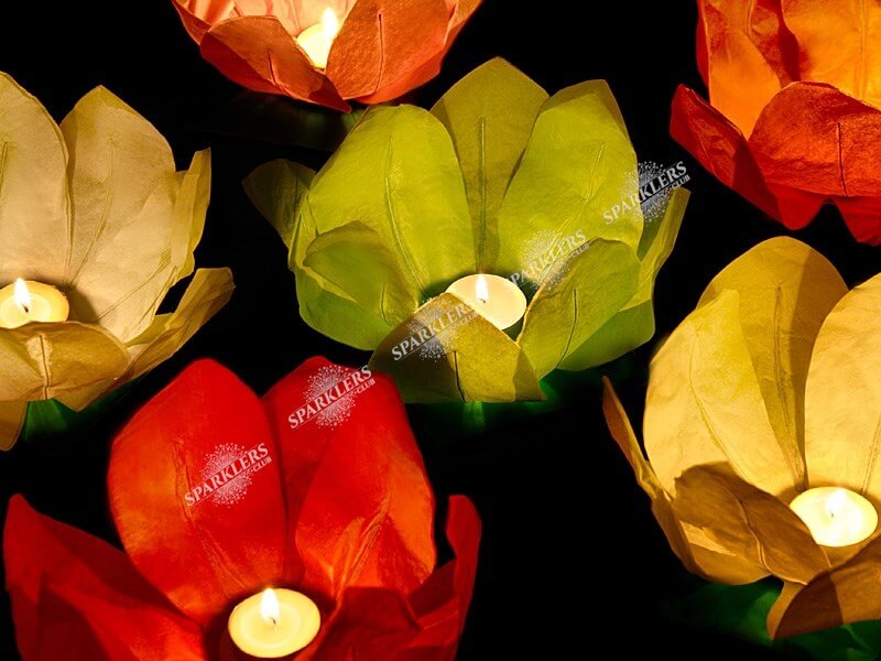 Lanternes flottantes multicolors x6