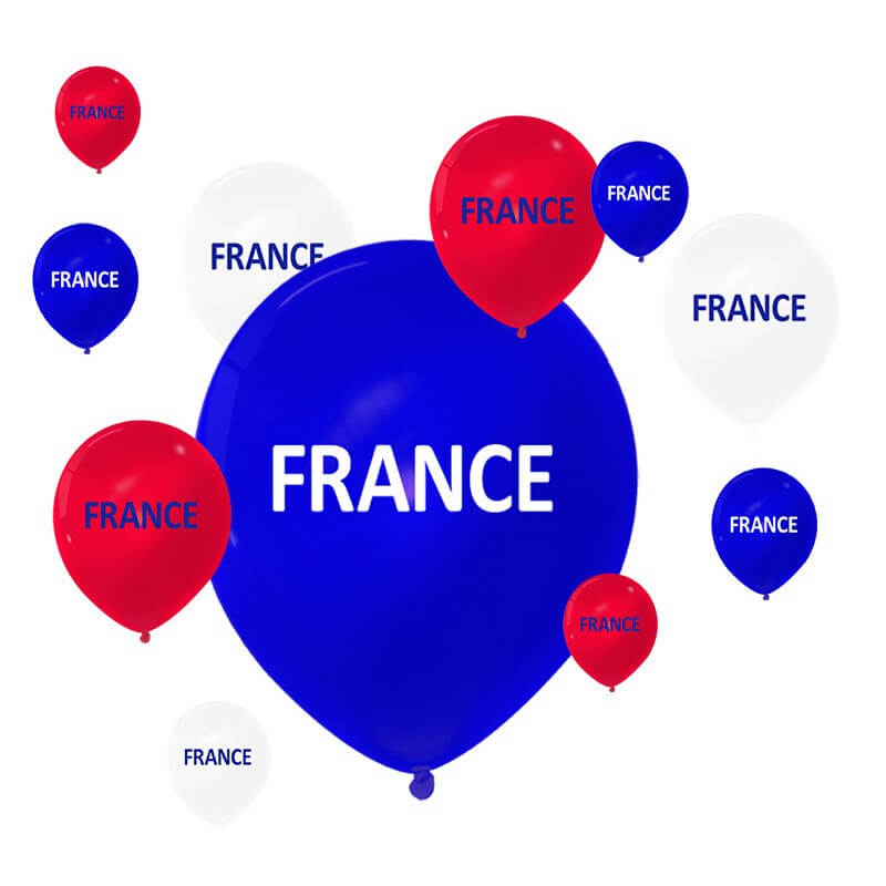 LOT DE 25 BALLONS - BLEU BLANC ROUGE - FRANCE - 30CM