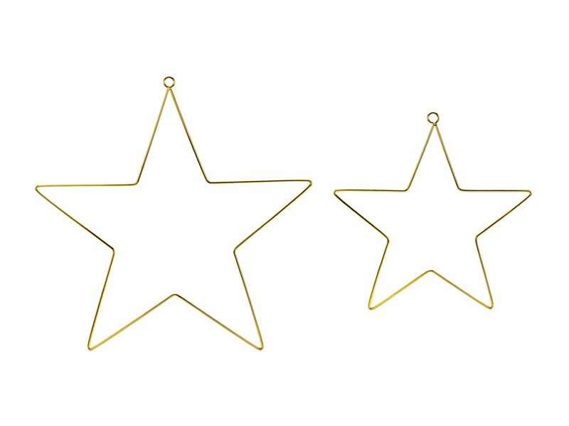 Décorations à suspendre Étoiles en métal or (Lot de 2) 