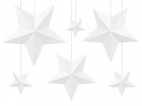 Décoration étoiles blanches (6 pièces) 