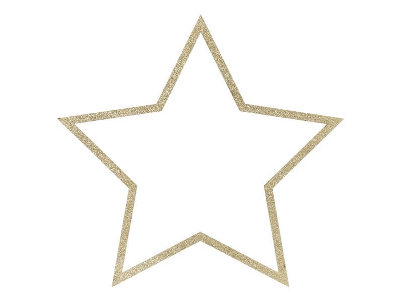 Décoration en bois étoile pailletée or (3 pièces)