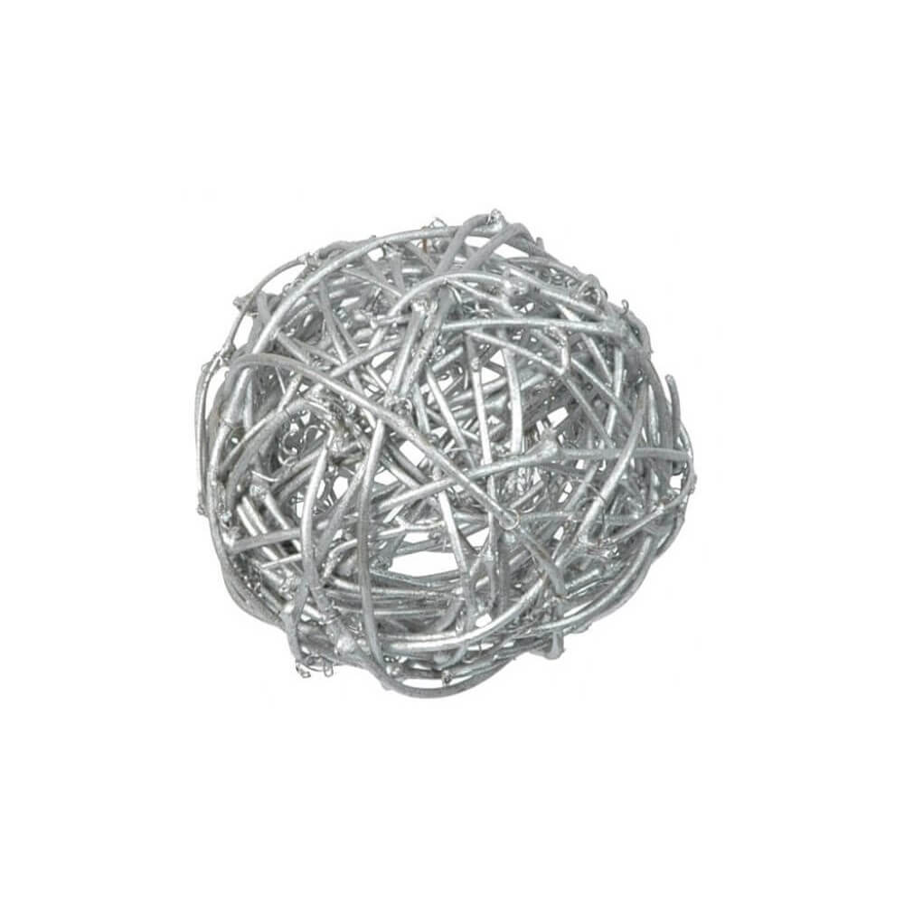 Assortiment de boules en ROTIN Argent -10 pièces / 3 tailles
