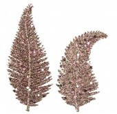Feuilles  de décoration pailletées Rose Gold - Lot de 6