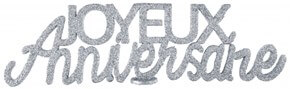 Lettres pailetées Joyeux Anniversaire - Argent-32x2.5x9 cm