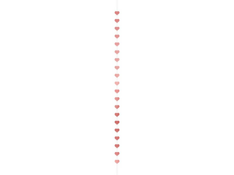 Guirlande de Coeur verticale - Or rose - 3 mètres