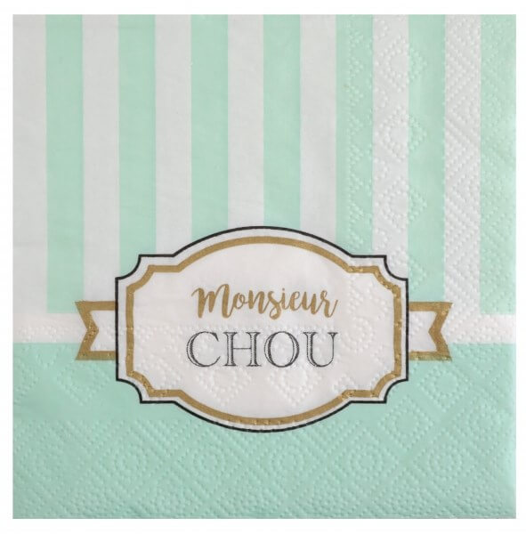 Serviettes en papier "Monsieur Chou" - Lot de 20