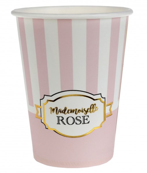 Gobelet en papier blanc "Madame Rose" - Lot de 10