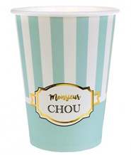 Gobelet en papier blanc Monsieur Chou - Lot de 10