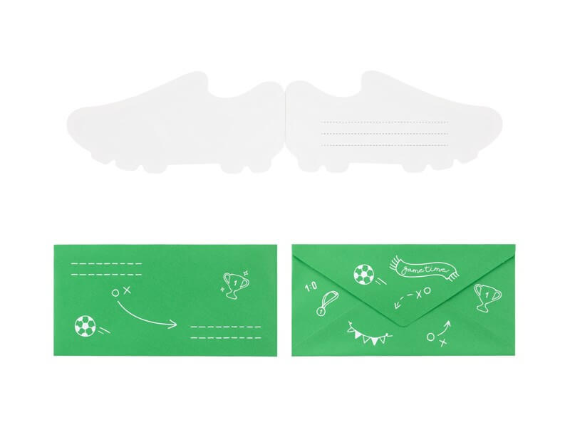 6 INVITATIONS + ENVELOPPES CRAMPON FOOTBALL