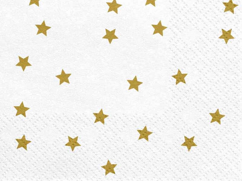 Serviette en papier blanche avec étoile or (lot de 20)