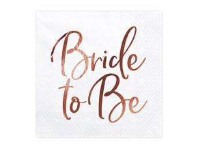 Serviette en papier blanche Bride to Be (Lot de 20)