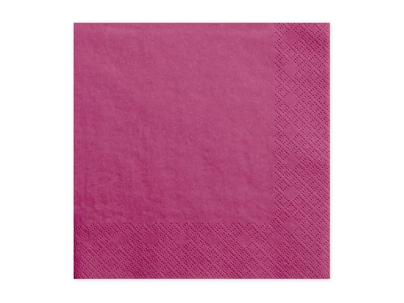Serviette en papier rose foncé (Lot de 20)