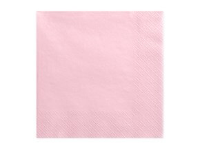 Serviette en papier rose clair (Lot de 20)