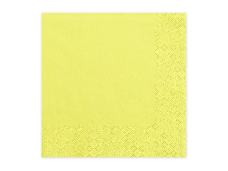 Serviette en papier jaune (Lot de 20)