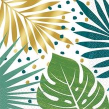 Serviette en papier motif feuilles tropicales (lot de 16)