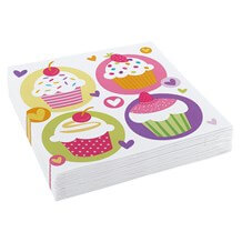 Serviette en papier motifs Cupcake (Lot de 20) 