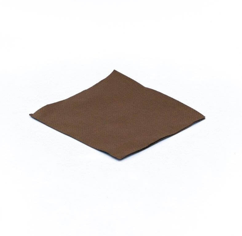 Serviette Cocktail Micro Point 20x20cm Chocolat (Lot de 100)