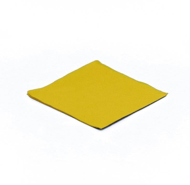 Serviette Cocktail Micro Point 20x20cm Jaune (Lot de 100)