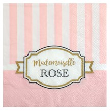Serviette en papier Mademoiselle Rose - Lot de 20