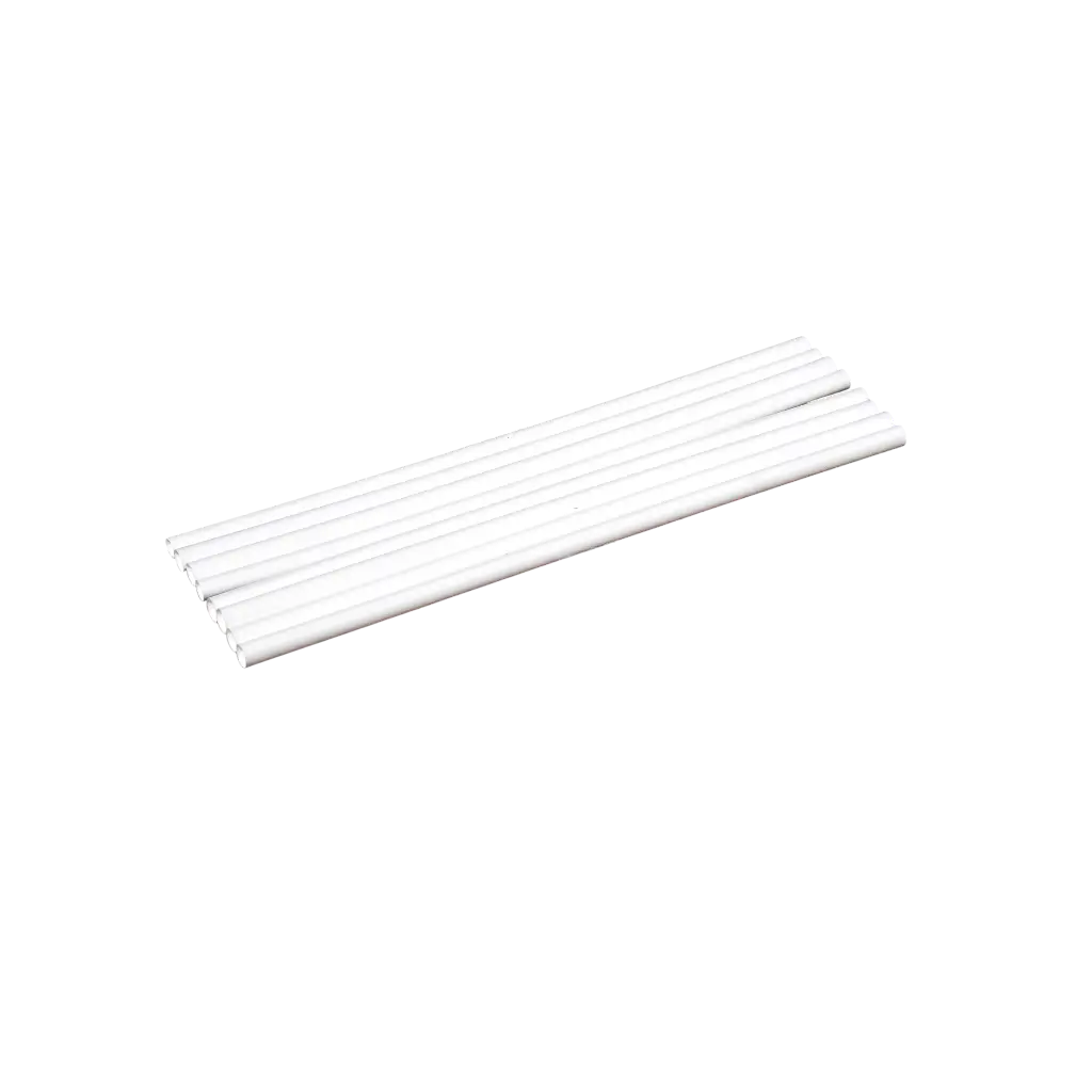 Paille en PP blanche 20 cm x Ø 6 mm  – Réutilisable, certifiée contact alimentaire (Lot de 250)