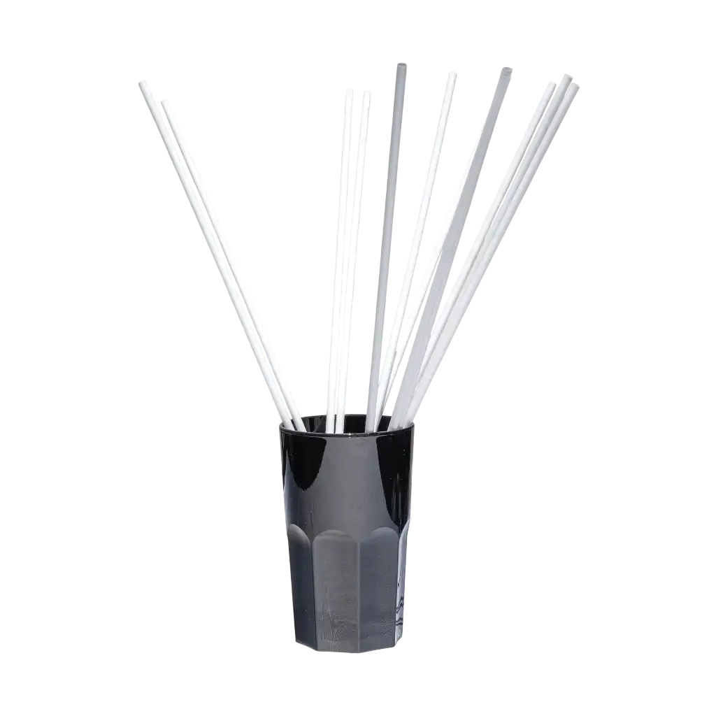 Paille Géante XXL en PP blanc 50cm ø 8mm – Réutilisable, certifiée contact alimentaire (Lot de 500)