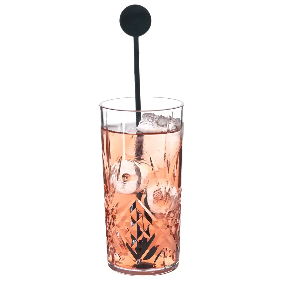 Agitateur à Cocktail Standard 22cm Réutilisable en PP Noir - Sachet de 100