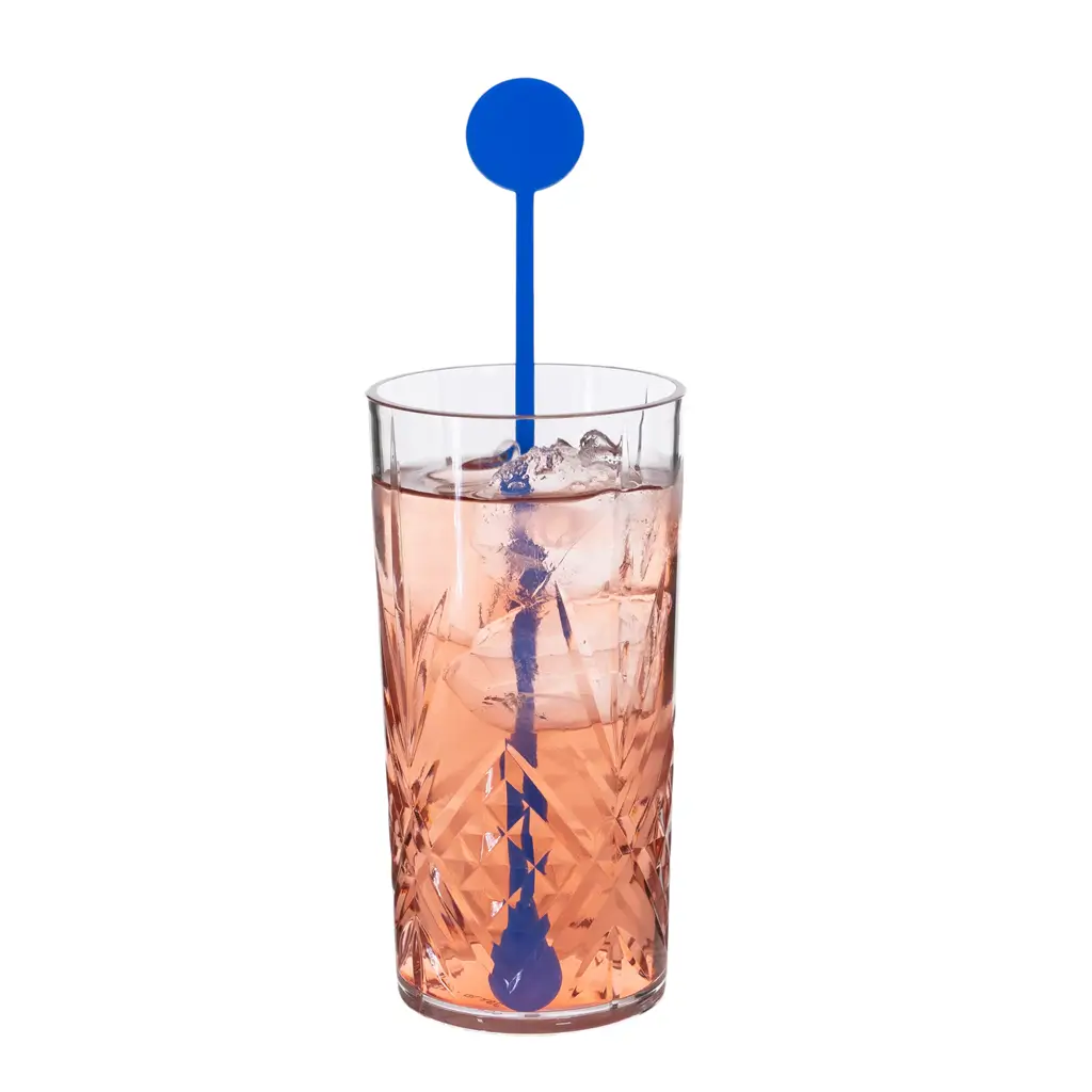 Agitateur à Cocktail Standard 22cm Réutilisable en PP Bleu - Sachet de 100