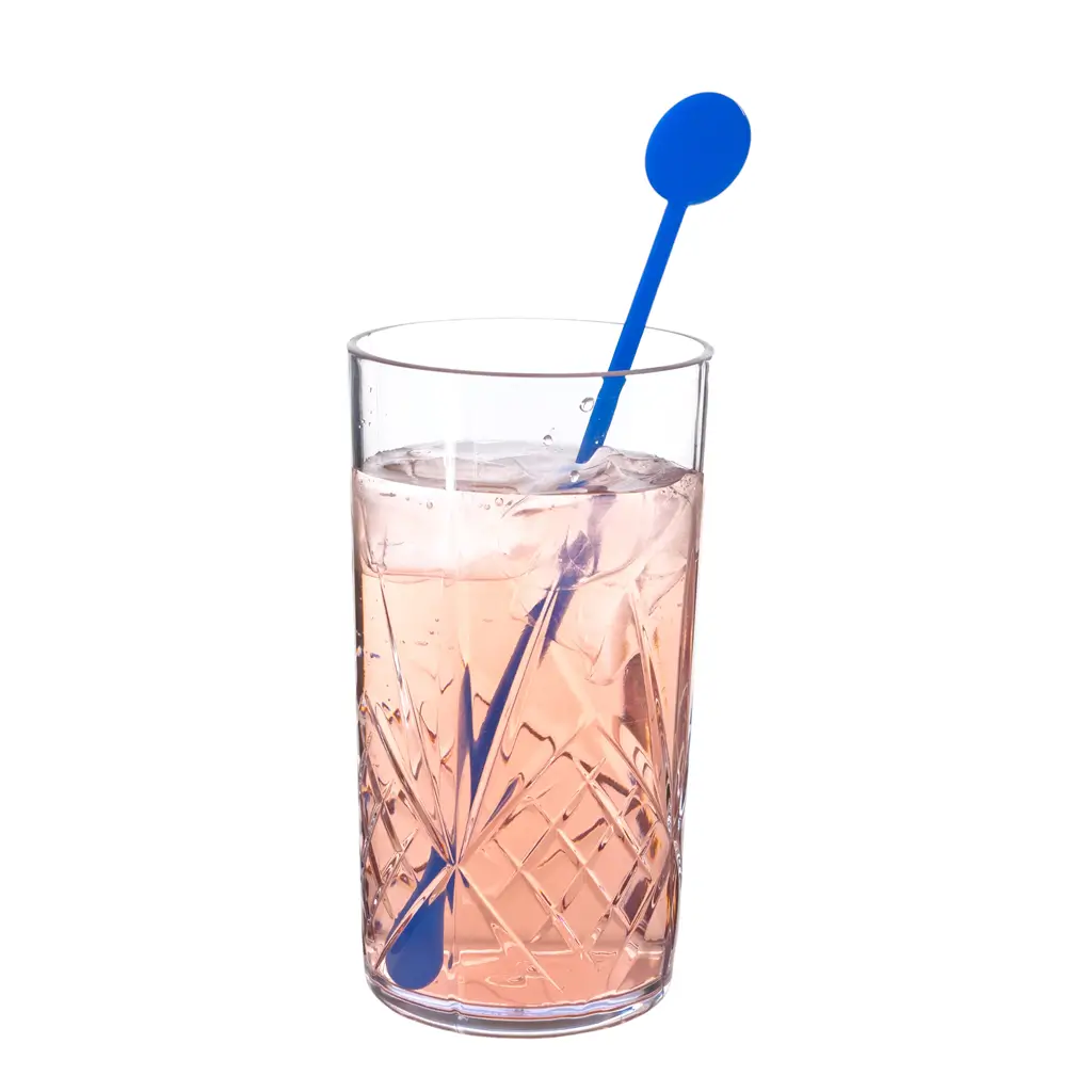 Agitateur à Cocktail Standard 22cm Réutilisable en PP Bleu - Sachet de 100