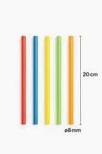 Paille COCKTAIL PP multicolore 20cm ø 8mm – Réutilisable & certifiée alimentaire - Sachet de 250